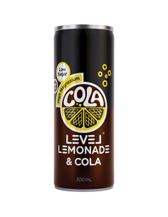 Level Lemonade Cola Cans 300ml x 12